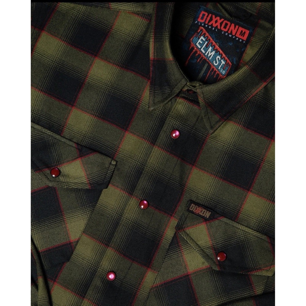 Dixxon‎ Flannel Co Elm St 2.0 Mens 2X XXL Olive Green Black Plaid Snap Shirt NEW - Picture 4 of 6